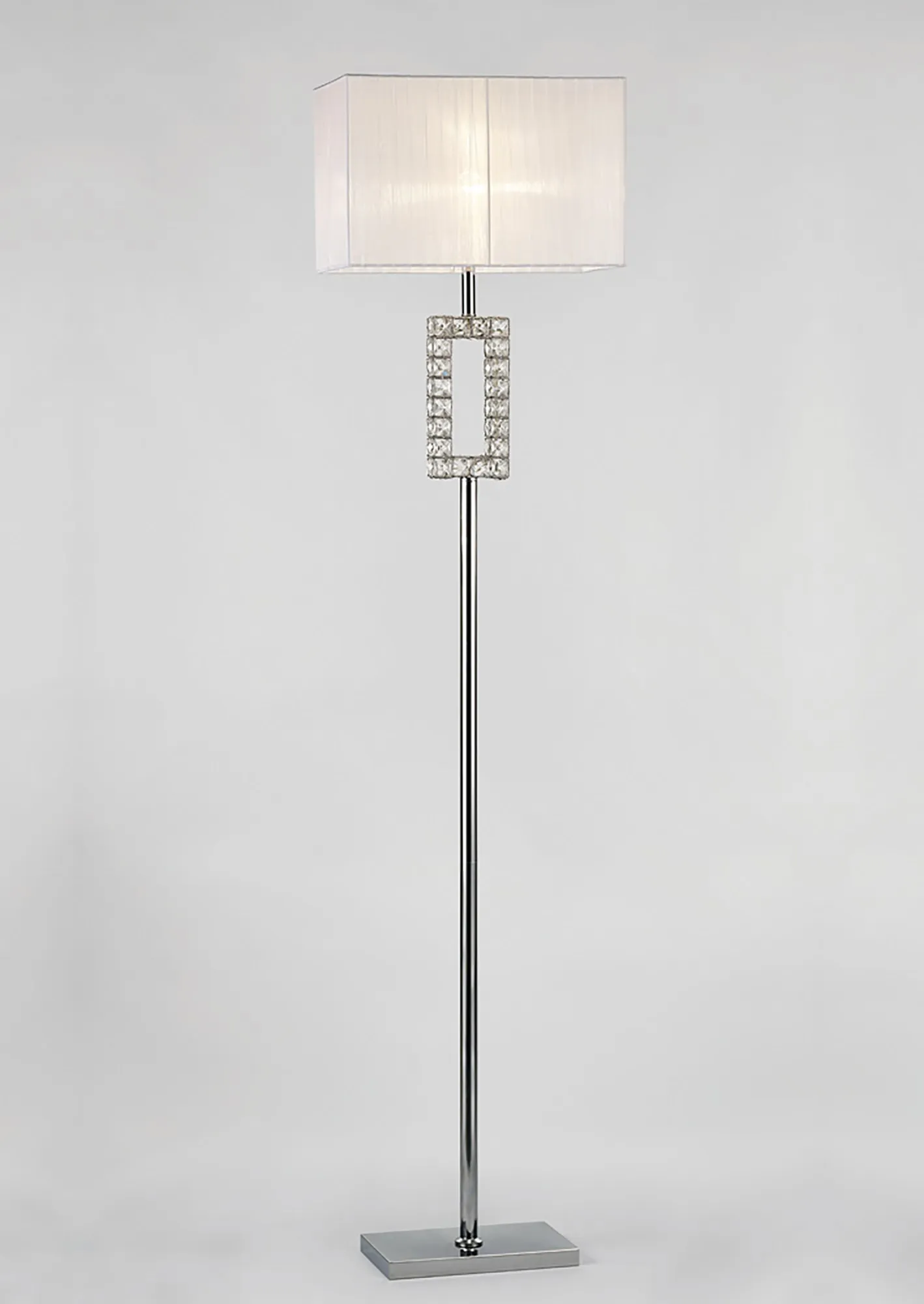 Florence Polished Chrome Crystal Floor Lamps Diyas Shaded Floor Lamps